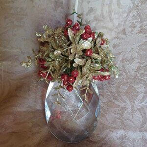 Christmas Holiday Decoration Mistletoe Kissing Krystal